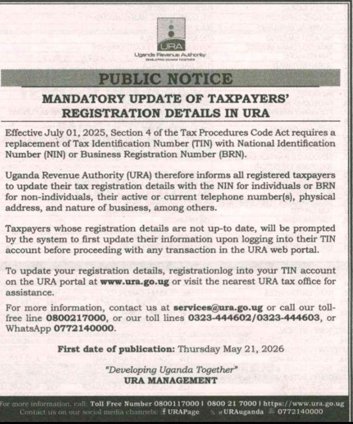URA Notice